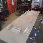 blocks screwed to the table