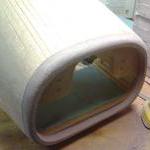 You can see the balsa strip planking and how the t